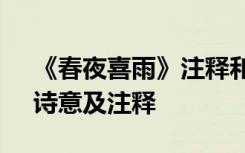 《春夜喜雨》注释和诗意 杜甫《春夜喜雨》诗意及注释