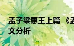 孟子梁惠王上篇 《孟子梁惠王上》原文及译文分析