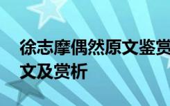 徐志摩偶然原文鉴赏 徐志摩诗歌《偶然》原文及赏析