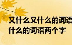 又什么又什么的词语两个字二年级 又什么又什么的词语两个字