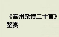 《秦州杂诗二十首》 《秦州杂诗》杜甫唐诗鉴赏