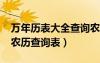 万年历表大全查询农历2021年（万年历公历农历查询表）