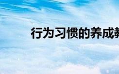 行为习惯的养成教育主题班会教案