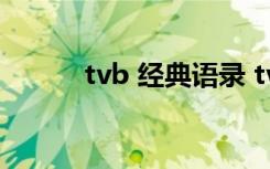 tvb 经典语录 tvb经典台词摘抄