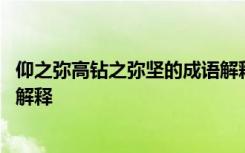 仰之弥高钻之弥坚的成语解释大全 仰之弥高钻之弥坚的成语解释