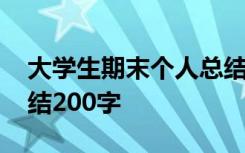 大学生期末个人总结简短 大学生期末个人总结200字