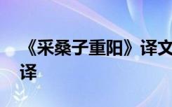 《采桑子重阳》译文 采桑子重阳原文以及翻译