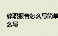 辞职报告怎么写简单点而又大方 辞职报告怎么写