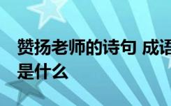 赞扬老师的诗句 成语 赞美老师的诗句或成语是什么