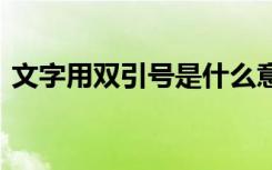 文字用双引号是什么意思 双引号是什么意思