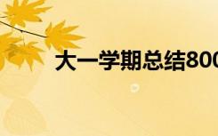 大一学期总结800字 大一学期总结