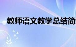 教师语文教学总结简短 教师语文教学总结