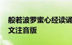 般若波罗蜜心经读诵视频 般若波罗蜜心经全文注音版