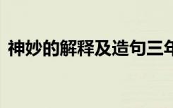 神妙的解释及造句三年级 神妙的解释及造句