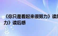 《你只是看起来很努力》读后感三百字 《你只是看起来很努力》读后感