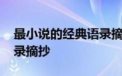 最小说的经典语录摘抄短句 最小说的经典语录摘抄