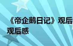 《帝企鹅日记》观后感800字 《帝企鹅日记》观后感