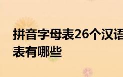 拼音字母表26个汉语拼音跟读 汉语拼音字母表有哪些