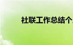 社联工作总结个人 社联工作总结