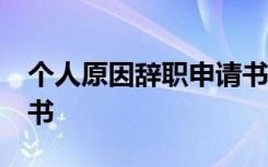 个人原因辞职申请书30字 个人原因辞职申请书