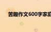 苦趣作文600字家庭篇 苦趣作文600字