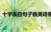 十字表白句子唯美诗意 十字文艺的表白句子