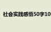 社会实践感悟50字10条 社会实践感悟50字