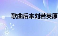 歌曲后来刘若英原唱 后来歌词刘若英