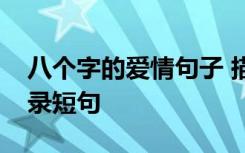 八个字的爱情句子 描写八个字的唯美爱情语录短句