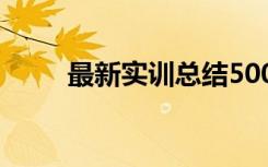 最新实训总结500字 最新实训总结