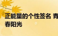 正能量的个性签名 青春 阳光 个性签名励志青春阳光