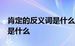 肯定的反义词是什么 标准答案 肯定的反义词是什么