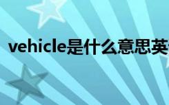 vehicle是什么意思英语 vehicle是什么意思