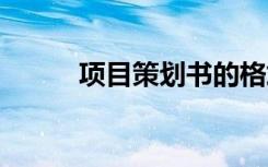 项目策划书的格式 项目策划书的