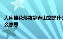 人闲桂花落夜静春山空是什么诗 人闲桂花落夜静春山空是什么意思