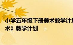 小学五年级下册美术教学计划教学进度 小学五年级下册《美术》教学计划