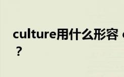 culture用什么形容 culture的形容词形式是？