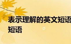 表示理解的英文短语怎么写 表示理解的英文短语