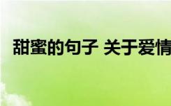 甜蜜的句子 关于爱情简短 甜蜜爱情的语录