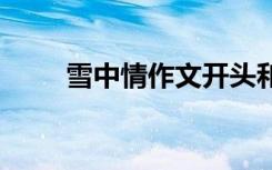 雪中情作文开头和结尾 雪中情作文