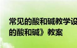 常见的酸和碱教学设计第二课时 化学《常见的酸和碱》教案