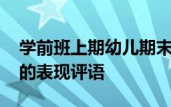 学前班上期幼儿期末评语 学前班上期末幼儿的表现评语