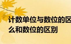 计数单位与数位的区别是什么 计数单位是什么和数位的区别