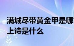 满城尽带黄金甲是哪首诗? 满城尽带黄金甲的上诗是什么