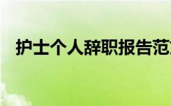 护士个人辞职报告范文 护士个人辞职报告