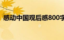 感动中国观后感800字作文 感动中国观后感