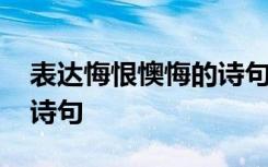 表达悔恨懊悔的诗句有哪些 表达悔恨懊悔的诗句