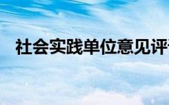 社会实践单位意见评语 社会实践单位意见