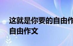 这就是你要的自由作文500字 这就是你要的自由作文