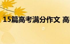 15篇高考满分作文 高考满分作文500字作文